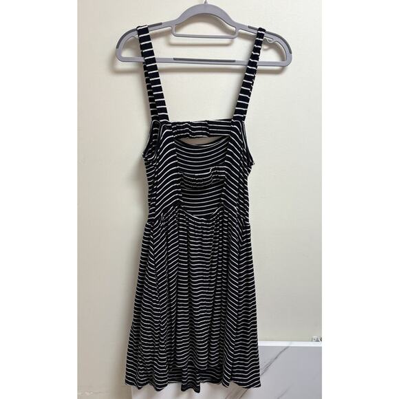 Lily Rose Navy Striped Sleeveless Dress Size L - Picture 2 of 3